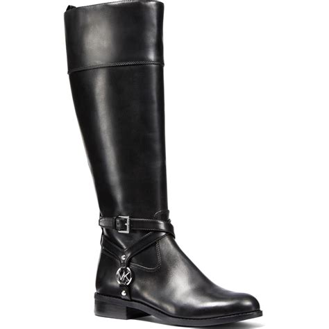 michael kors black riding boots suede rubber sole|Michael Kors outlet kara bootie.